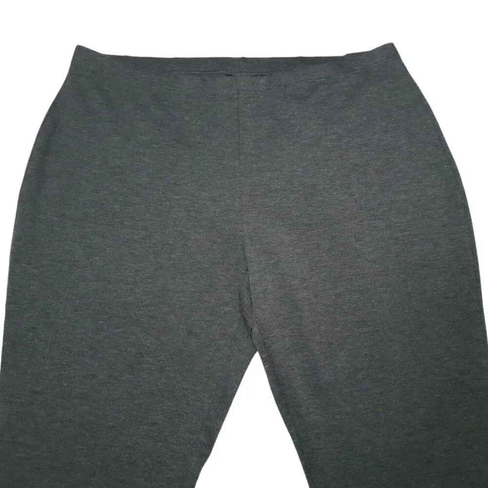 Dialogue Trouser Pants Womens Plus 2X Gray Elastic Waist Stretch Heather - Picture 8 of 12